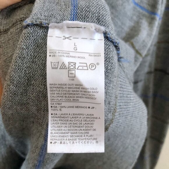 BANANA REPUBLIC 100% Merino Wool Striped Sweater Size Large - Picture 8 of 10